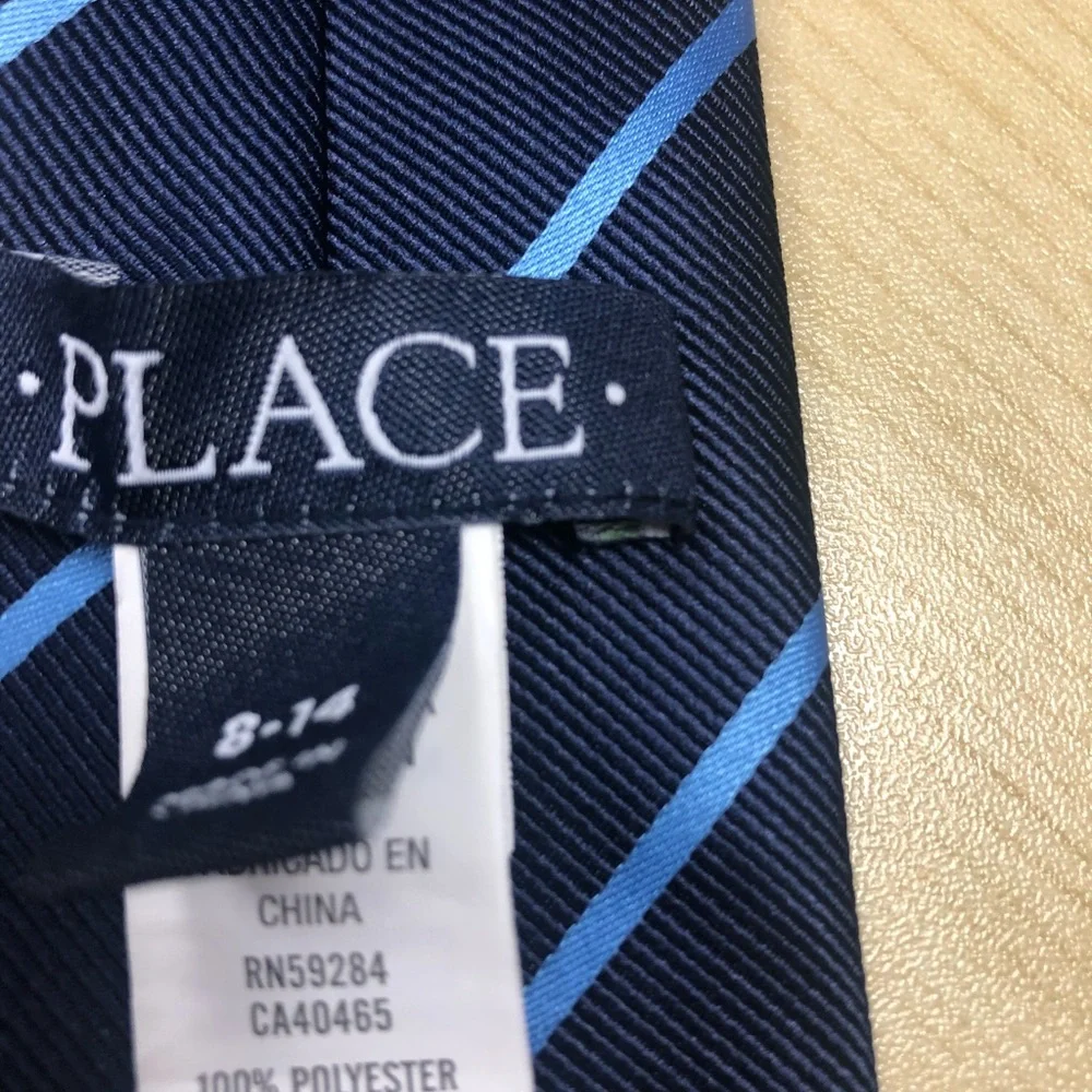 Navy Blue Striped Kids Tie